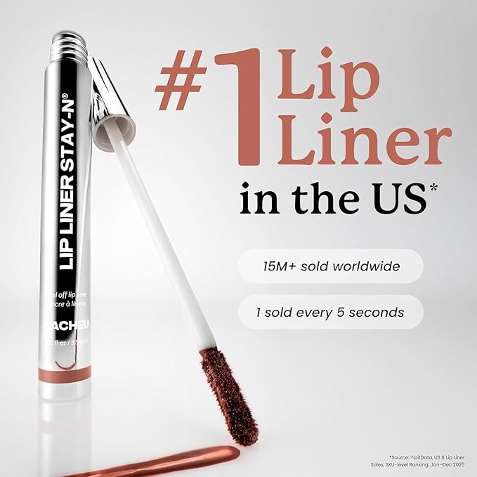 Sacheu Lip Liner STAY-N Peel Off Lip Stain — Long Lasting Waterproof Lip Tint with Hyaluronic Acid & Vitamin E — Transfer Proof Matte Finish, Vegan & Cruelty-Free (MUAH-VE)