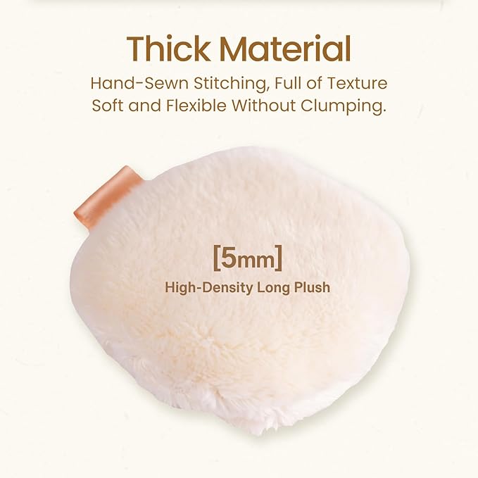 Momo's Workshop Face Fluffy Powder Puff,Soft Plush Setting Powder Puff, Large Velour Makeup Puff for Loose Or Pressed Powders,Round Cosmetic Puff, Beauty Makeup Tool,1pcs