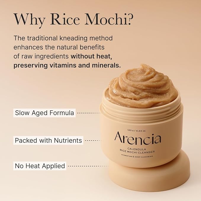 ARENCIA Calendula Rice Mochi Fresh Cleanser - Moisturizing & Deep-Cleansing (1.76oz)