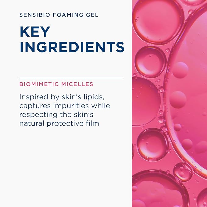 Bioderma Sensibio Foaming Gel Gentle Face Cleanser, Cleansing and Makeup Removing Refreshing Feeling for Sensitive Skin, Unscented, 16.9 Fl Oz