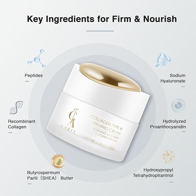 Peptides Collagen Firming Cream, Face Moisturizer with Advanced Peptide Complex and Ceramides for Skin Elasticity