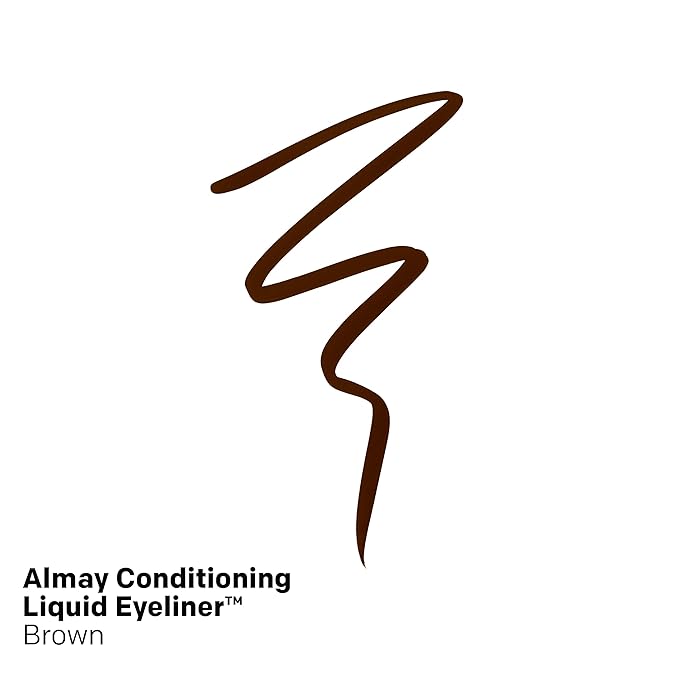 Almay Conditioning Liquid Eyeliner, Longwearing, Waterproof, Hydrating, 20 Brown, 0.03 fl oz. (Pack of 2)