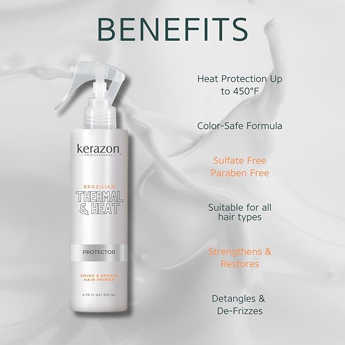 KERAZON Brazilian Hair BTX Intensive Repair and Thermal & Heat Hair Primer Protectant SET
