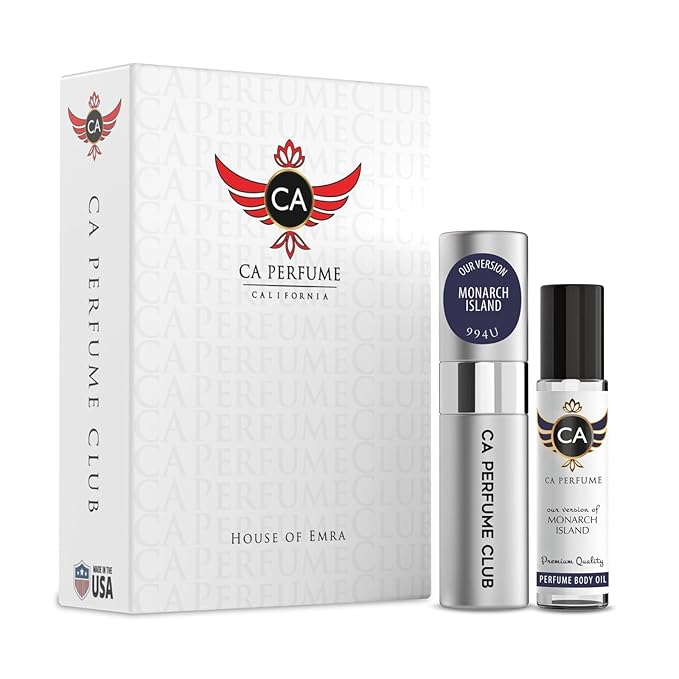 CA Perfume Impression of Monarch Island for Women & Men Eau De Parfum Spray Long Lasting Oriental Perfume Layering Set 0.27 Fl Oz + 0.33 Fl Oz