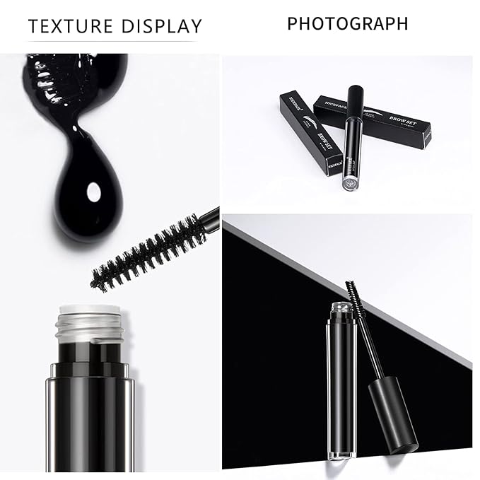DAGEDA Clear Eyebrow Setting Gel, Clear and Black Brow Fix Gel, Waterproof And Sweat-Proof Eyebrow Repair Liquid Brows Styling Beauty Salon Home Use Makeup, 1.81oz