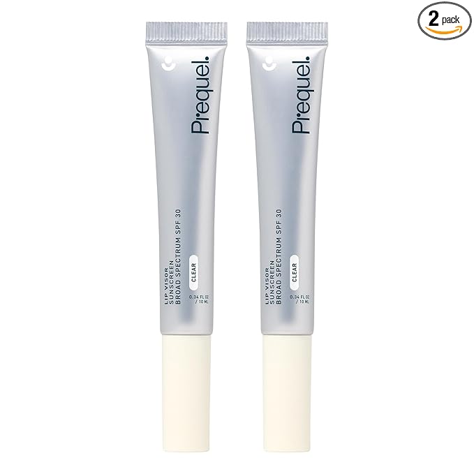 Prequel Skin Lip Visor, Clear Lip Balm with SPF 30 PA+++. Mint Flavored with Non-Sticky Finish – Moisturizing Semi Gloss Balm Sunscreen for Daily Use - 2 Pack