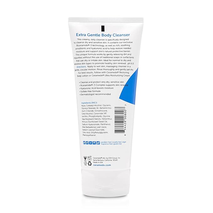 Ceramedx - Extra Gentle Body Cleanser | Natural Ceramide Cleanser for Dry, Sensitive Skin | Cruelty Free, Vegan & Fragrance Free | 6 fl oz (2)