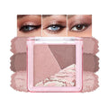 Mini Pink Brown Baked Eyeshadow Palette, 3 Shade Shimmer Eye Shadow, Soft Romantic Glam Makeup, Smooth Blendable & Buildable, No Fallout, Long-Lasting Daily & Glam Looks, Paleta de Sombras de Ojos 03
