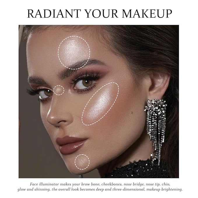 Silver White Cream Sparkle Glitter Shimmer Eyeshadow Palette Makeup for Women, Silver White Buttery Cream Powder Highlighter Vegan, de sombras de ojos, Built-in Mirror & Brush 03