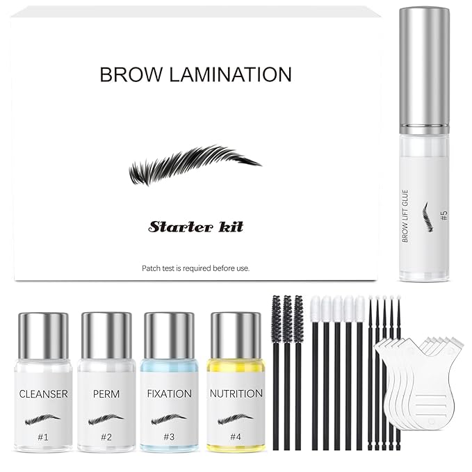 Brow Lamination Kit, KERATIN Eyebrow Lamination Kit Professional DIY Brow Lift Styling Kit For Fluffy Thicker Eyebrows, Instant Quick Perm For Brows Growth 8-weeks for Salon,Home Use