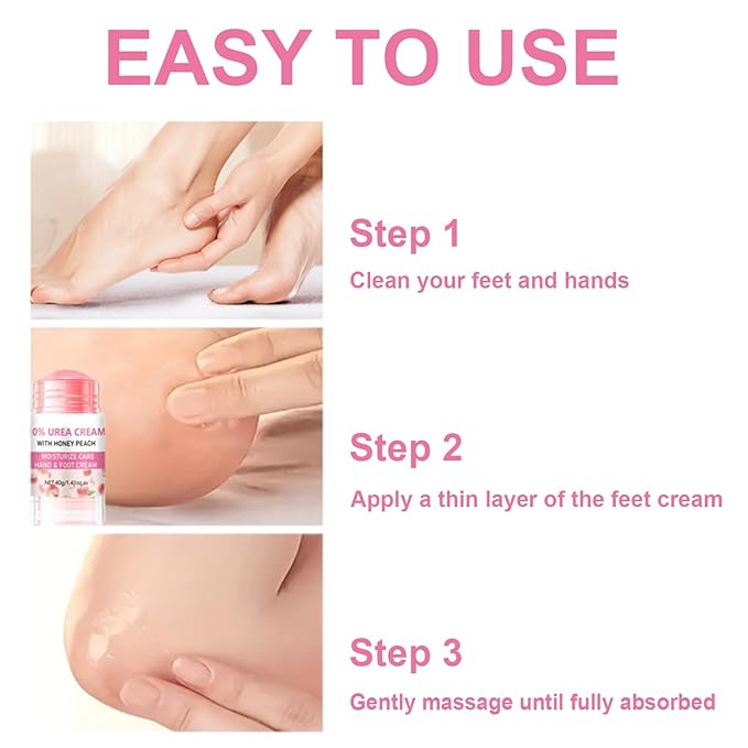 10% Foot Urea Cream for Feet Hand Care - 2Pcs Heel Stick for Cracked Feet Dry Rough Heels, Hands, Elbow and Knees - Moisturizing Urea Foot Stick Balm Intensive Moisturizer for Dead Skin , 1.41oz