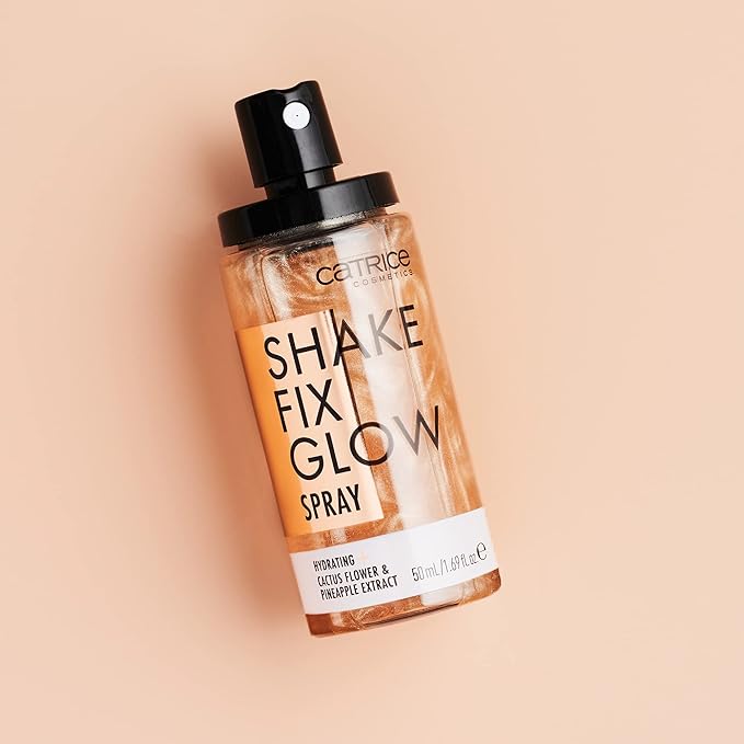 Catrice | Shake Fix Glow Spray | Sets Makeup and Hydrates Skin | Made With Cactus Blossom and Pineapple Extract | Oil Free, Paraben Free, Gluten Free | Vegan & Cruelty Free