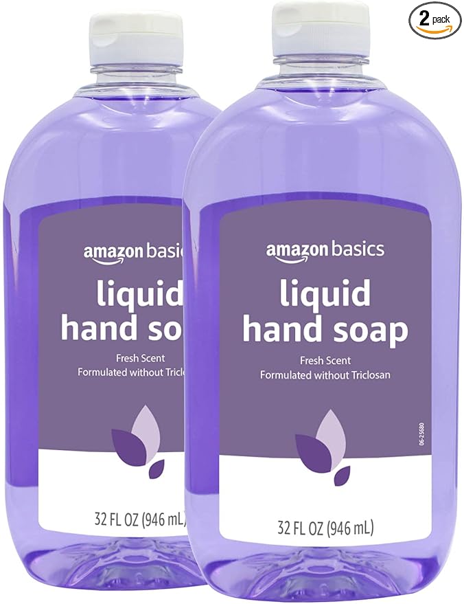 Amazon Basics Original Fresh Liquid Hand Soap, Moisturizing Formula, Phthalate & Paraben-Free, 32 Fl Oz (Pack of 2) (Previously Solimo)