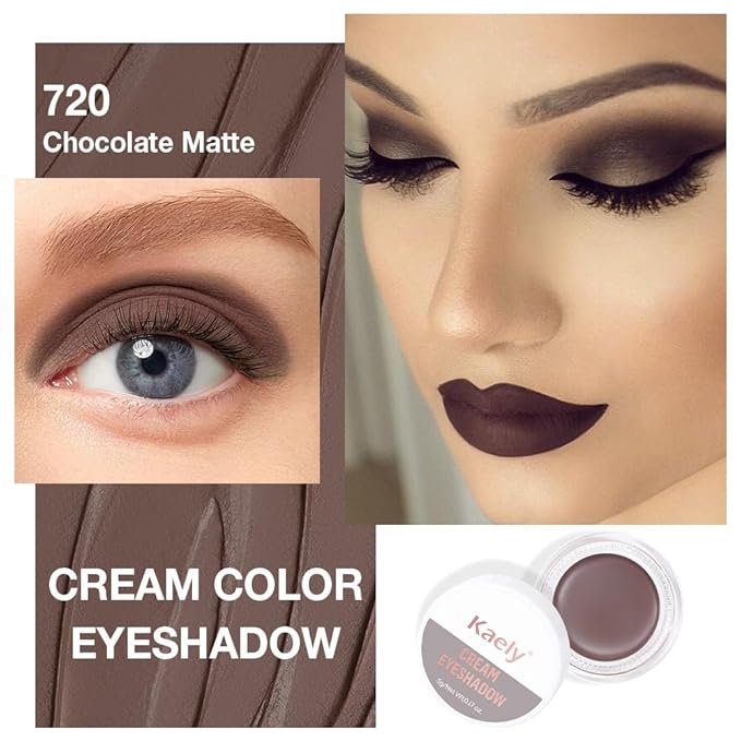 FeiCuiYun Single Cream Chocolate Matte Eyeshadow Palette Makeup, Natural Single Mini Instant Holographic Eyeshadow For Women, Sombras Crema Para Ojos, Talc, Paraben & Cruelty Free, 720