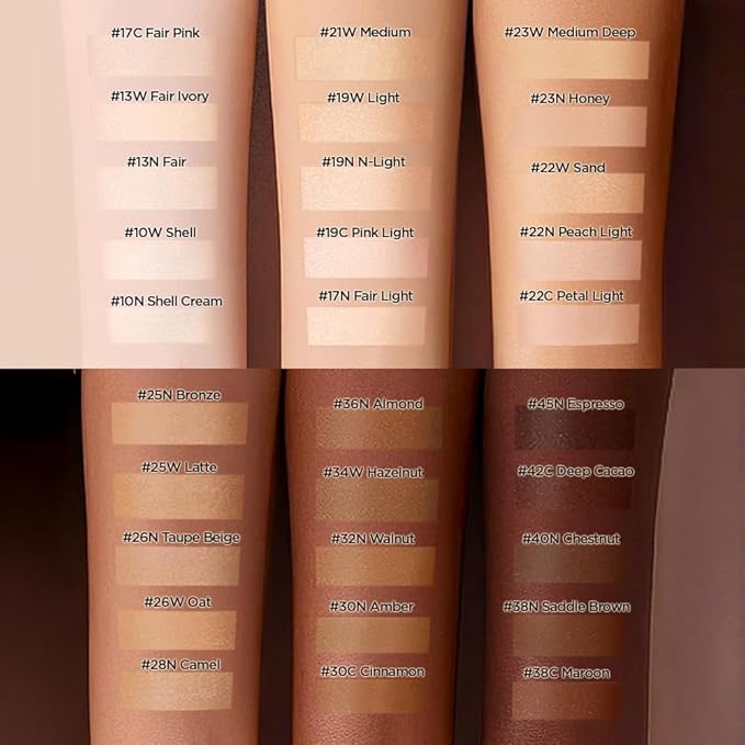 JUNG SAEM MOOL Essential Skin Nuder Cushion | Natural Finish, Buildable Coverage Cushion Foundation by Korean Makeup Artist (Refill Included, 0.98 Fl Oz, SPF 50), 19 N-Light