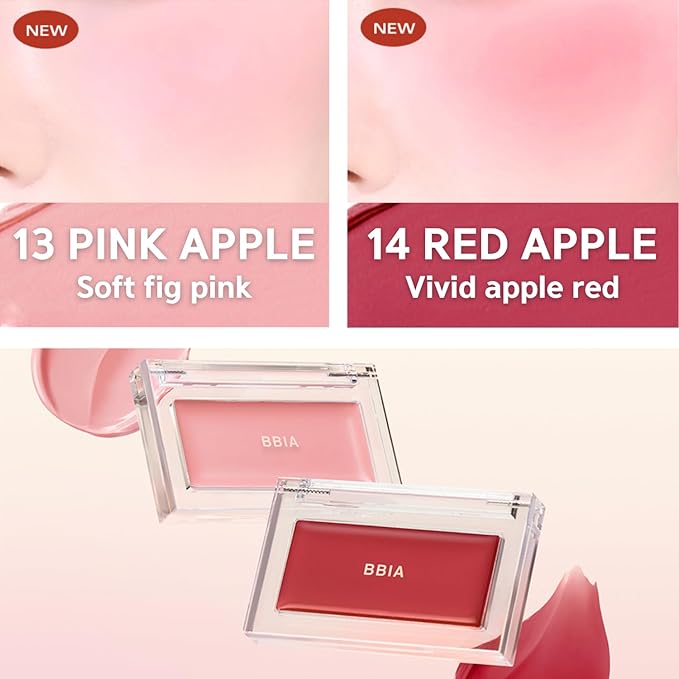 BBIA Ready To Wear Downy Cheek Cream Blush - Creamy Blendable & Buildable Blush Dewy Texture & Matte Finish High Pigment Longlasting Lightweight Natural Face Makeup (14 DOWNY RED APPLE)