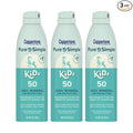 Coppertone Pure and Simple Kids Sunscreen Spray SPF 50, Zinc Oxide Mineral Sunscreen for Sensitive Skin, Hypoallergenic and Tear Free, 5 Oz Can, Pack of 3