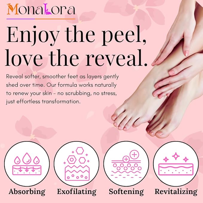 Foot Peel Mask for Dry, Cracked Heels – Exfoliating Callus Remover with Natural Fruit Extracts – Baby Soft Feet in 1 Week – 2 Packs | Lavender Scent