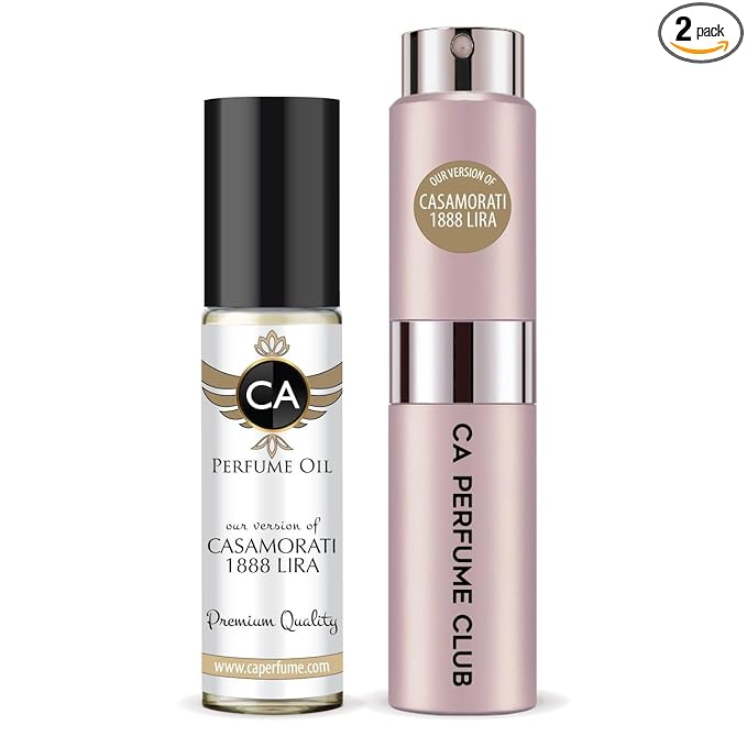 CA Perfume Duo Impression of 1888 Lira For Women Perfume Layering Set Long Lasting Travel Size EDP + Body Oil Roll-On Bottle 0.27 Fl Oz+0.33 Fl Oz