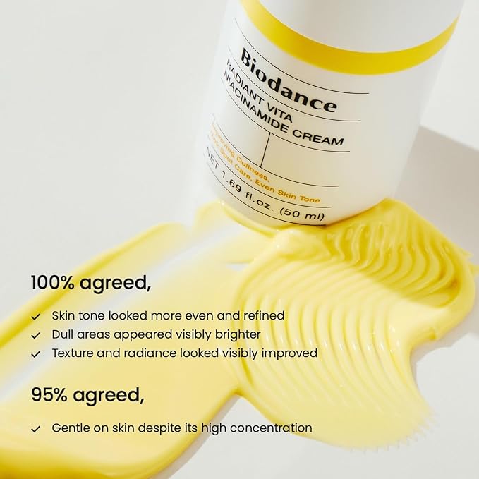 BIODANCE Radiant Vita Niacinamide Cream, Brightening, Dark Spot Correcting, Hydrating Facial Moisturizer with Vitamin C, B12, Korean Skin Care, Mothers Day Gifts | 1.69 fl.oz, 50ml