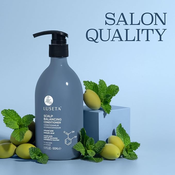 Luseta Scalp-Balancing Conditioner Set for Women, Reducing Build-up with Salicylic Acid, Anti-Dandruff Conditioner for Men, Clarifying Refreshin
