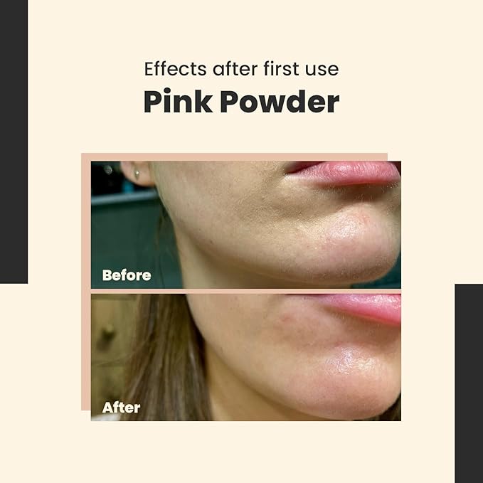 Pink Pow(d) er – Multi-Functional Enzyme Powder Cleanser with Salicylic-Acid, Rice Powder and Clay – 3-in-1 Face Wash, Exfoliator & Face Mask – Vegan, 40 g / 1.41 Fl. Oz