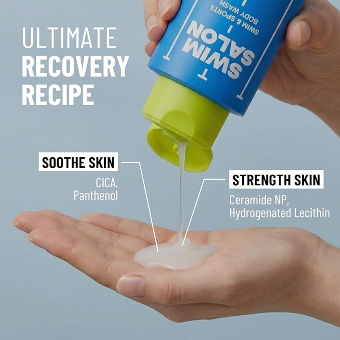Chlorine Removal Body Wash for Swimmers | Vitamin C Removes Chlorine & Restores Skin Barrier | For Pool, Saltwater & Hard Water | Clinically Tested | Sulfate-Free, Silicone-Free (10.58 oz)