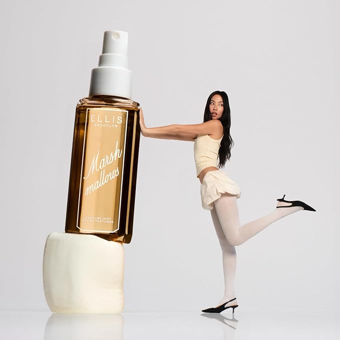 Ellis Brooklyn MARSHMALLOWS Perfume Mist, Gourmand Scent with Marshmallow, Caramel Accord, & Milky Musks, Vegan Perfume, Made In The USA, 240ml/8.1f fl oz