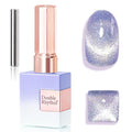 Double Rhythm 15ML Jelly Glass Cat Eye Gel Polish with Magnet Holographic Glitter Shimmer Translucent Sheer Color Salon Soak Off Magnetic Nail at Home (Sweet Blue Purple-MC1193)
