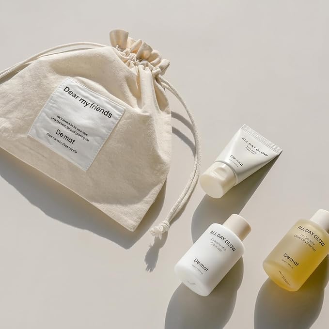 De:maf Welcome Kit Cleansing Set – Gentle Cleansing Trio with Travel Pouch | Olive Oil, Milk, and Rice Foam Cleansers for All Skin Types