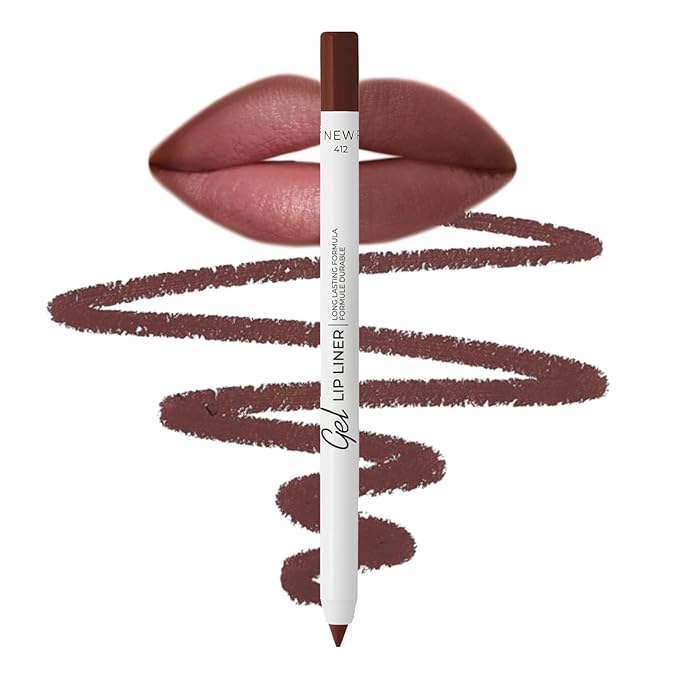 Lamel Gel Lip Liner Pencil - Spicy Nude - 2-in-1 Waterproof Lip Liner - 8-Hour Wear, Creamy Texture, Sharpenable, High Pigment - Provides Smooth Finish or Full Coverage - N.412