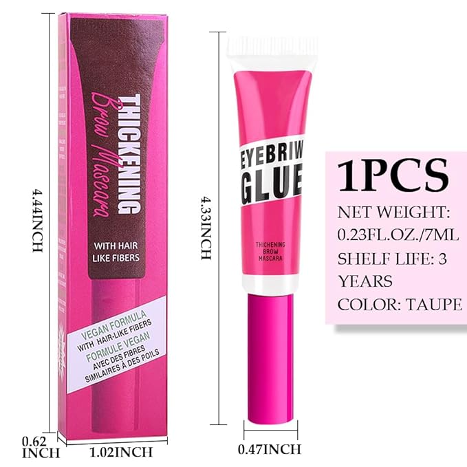 Tinted Thickening Brow Mascara,Tinted Eyebrow Gel,Waterproof, Transfer-proof, Brush to Fill in Eyebrows and Cover Gray Hairs - Cruelty Free (1Pcs #09 transparent brow glue)