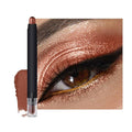 Shimmer Eyeshadow Stick –Warm Amber Dual-Ended Creamy Pearl Eye Shadow Pencil with Built-In Smudger, Waterproof Long-Lasting High Pigment Eye Makeup for Smooth Glide 05#