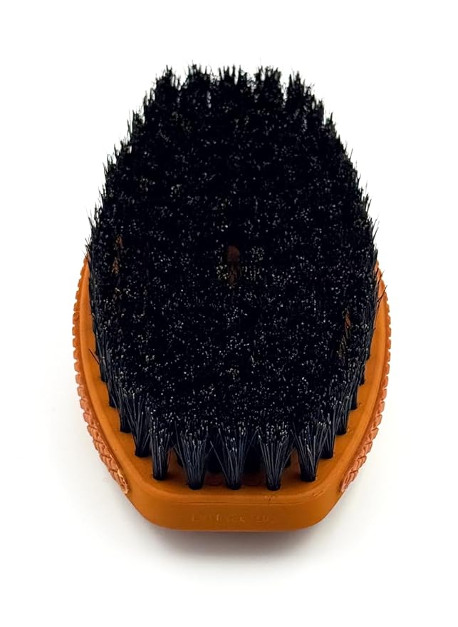 New BUTTERSCOTCH 360 Wave -SOFT- Boar Bristle Hairbrush, Non-Slip Grips, Waterproof Design, Indestructible body, Satin Finish, Debossed Logo - The Ultimate 360 Wave Brush by Crown Quality Products