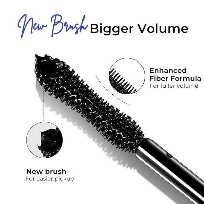 SACE LADY Black Mascara, Extra Volume Lengthening Eyelashes Mascara, Long Wearing Natural-Looking Smudge-Proof No Clumping Eye Makeup
