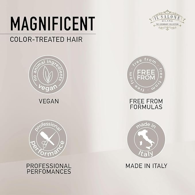 Il Salone Milano Professional Magnificent Mask - Moisturizing Hair Mask for Color Treated Hair - Provides Lasting Color Protection + Shine - Vegan, Salon-Quality Hair Care (8.55 oz / 250 ml)