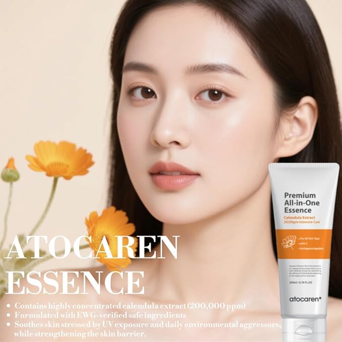 Calendula Essence – Popular Korean Soothing Serum with 200,000ppm Calendula, Fragrance-Free, Hydration & Anti-Aging Care for Sensitive Skin
