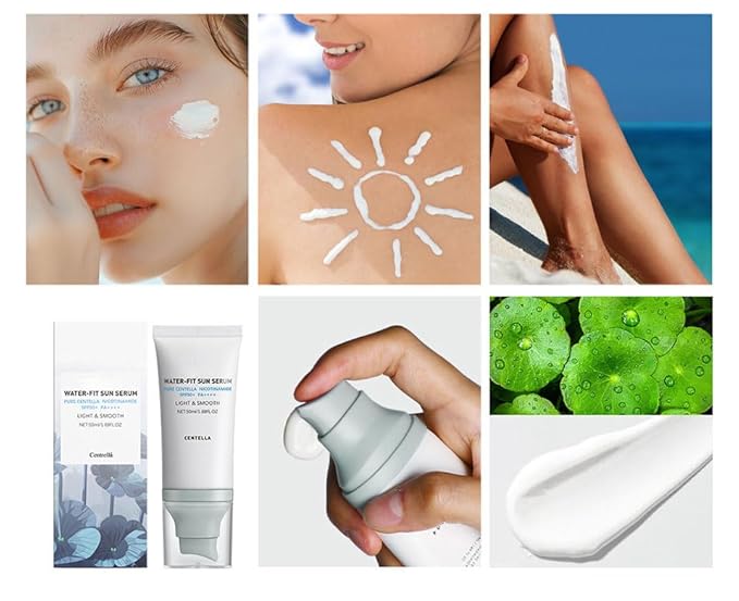 Centella Sunscreen,Centella SPF50 Water-Fit Sun Serum Light & Smooth Hyalu Cica Sunscreen ﻿