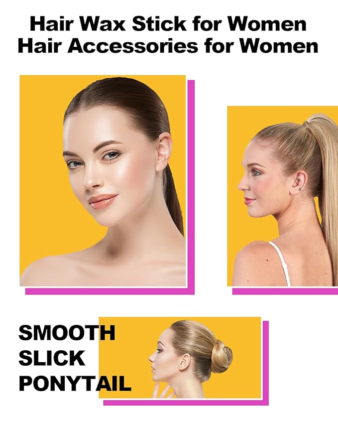 Hair Wax Stick, Wax Stick for Hair Flyaways Kids & Women Hair Accessories for Women Girls Hair Bun Maker for Kids Hair Slick Stick Baby Hair Gel Stick Kids Hair Products Hair Smoothing Stick