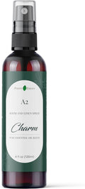 Natural Room & Linen Spray, A2 Charm, Made with Essential Oils & Natural Vegan Ingredients - Freshen Your Space with the Bright Long Lasting Aroma - Non-Toxic and Eco-Friendly, Essential Oil Blend