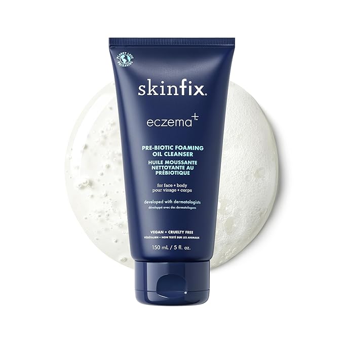 Skinfix Pre-Biotic Face + Body Foaming Oil Cleanser - 5 fl oz - Hydrates, Calms with Colloidal Oatmeal, Triple Lipid Complex & Coconut - Accepted by the National Eczema Association - Cruelty Free