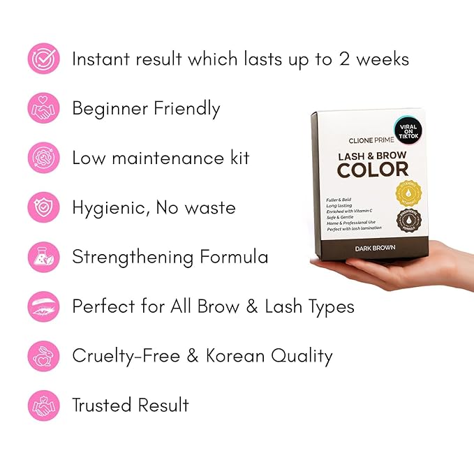 Korean Eye Brow Color Kit - Eye Lash Color Kit Brow Color for Eyebrows Lash Color Brown