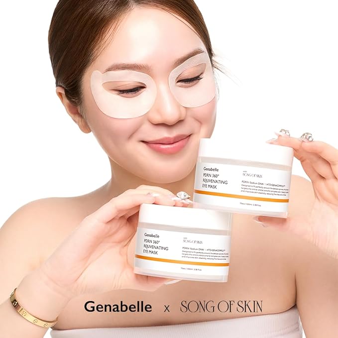 Genabelle PDRN 360° Rejuvenating Eye Mask – Full Eye Area Eye Patches for Hydration, Firming & Elasticity with PDRN & Peptides – Targets Dark Circles, Puffiness & Fine Lines, Glass Skin – 3.38 fl oz.