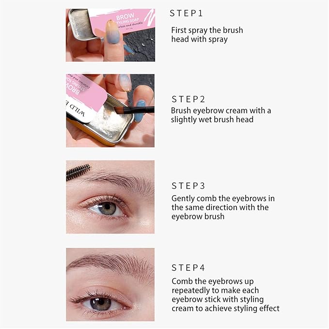 Eyebrow Styling Soap Natural Wild Eyebrow Styling And Non Sick Makeup Cover Girl (z4-Khaki, One Size)