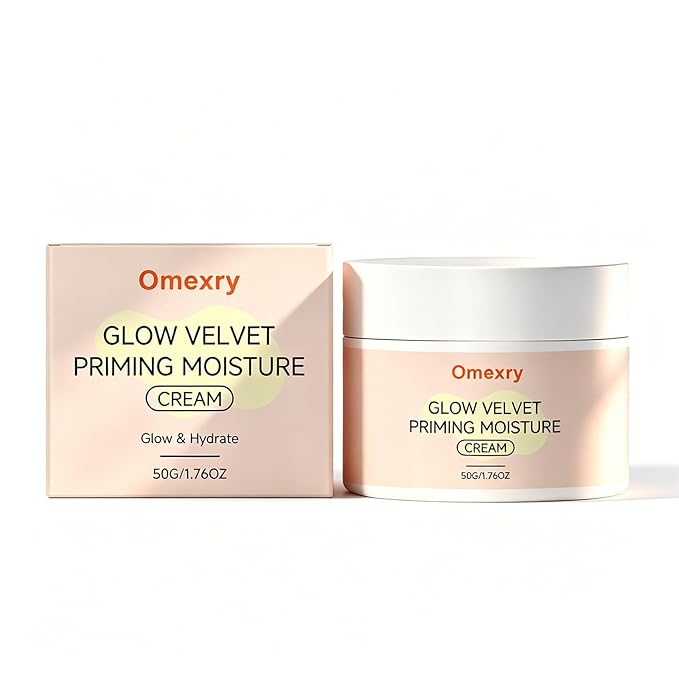 Glow Velvet Priming Moisture Cream, Pore Blurring and Makeup Gripping Primer, Hydrating Base for Smooth Makeup Application, Velvety Finish Face Primer for All Skin (1PC)