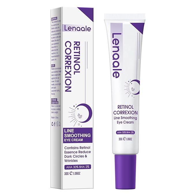 Eye Cream, Retinol Eye Cream for Dark Circles, Puffiness Anti Aging, with Hyaluronic Acid, Peptides and Caffeine, Reduces Bags, Smooths Fine Lines and Wrinkles, Hydrating Firming Eye Treatment