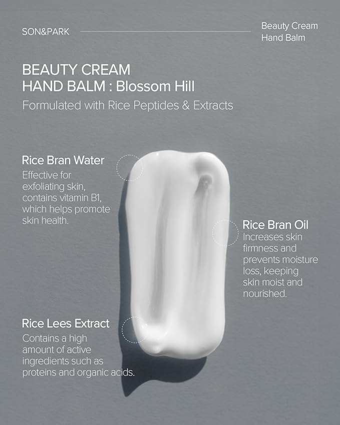 SON&PARK Beauty Water Vegan Hand Balm Cream, Instant Relief Moisturizing Hand Lotion, Shea Butter, Fragrance Hand Balm, On-the-Go Hydration & Protection (50mL, 1.69fl.oz) (1.69fl.oz, Blossom Hill)