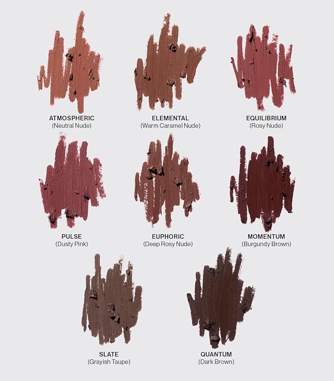 MAKE Beauty Continuum Lip Liner – Long Lasting Creamy Liner with Velvet Matte Finish – Includes Built-In Sharpener and Blending Brush – Highly Pigmented Grayish Taupe Lip Color – Shade, Slate