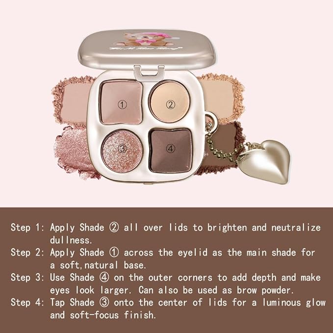 Mini Rose Pink Mauve Eyeshadow Palette with Mirror – Matte&Shimmer High-Pigment, Blendable, Long-Lasting Waterproof Mini Smokey Eye&Contour Palette for Sweet Glam Makeup, Paleta de Sombras de Ojos
