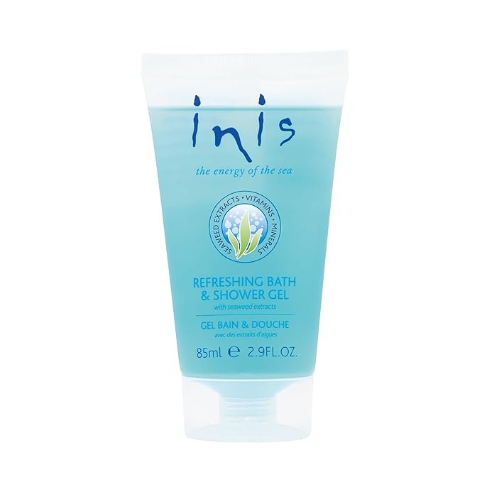 Inis the Energy of the Sea - Refreshing Bath and Shower Gel, Travel Size Body Wash for Women and Men, Mini Sulfate Free Body Wash with Seaweed and Sea Minerals, Clean Ocean Fresh Scent, 2.9 fl oz